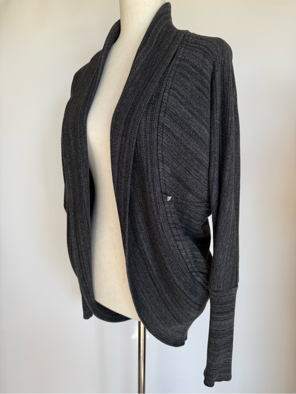 Wilfred Diderot Cocoon Sweater Cardigan Metal Studs Size XS Grey Black